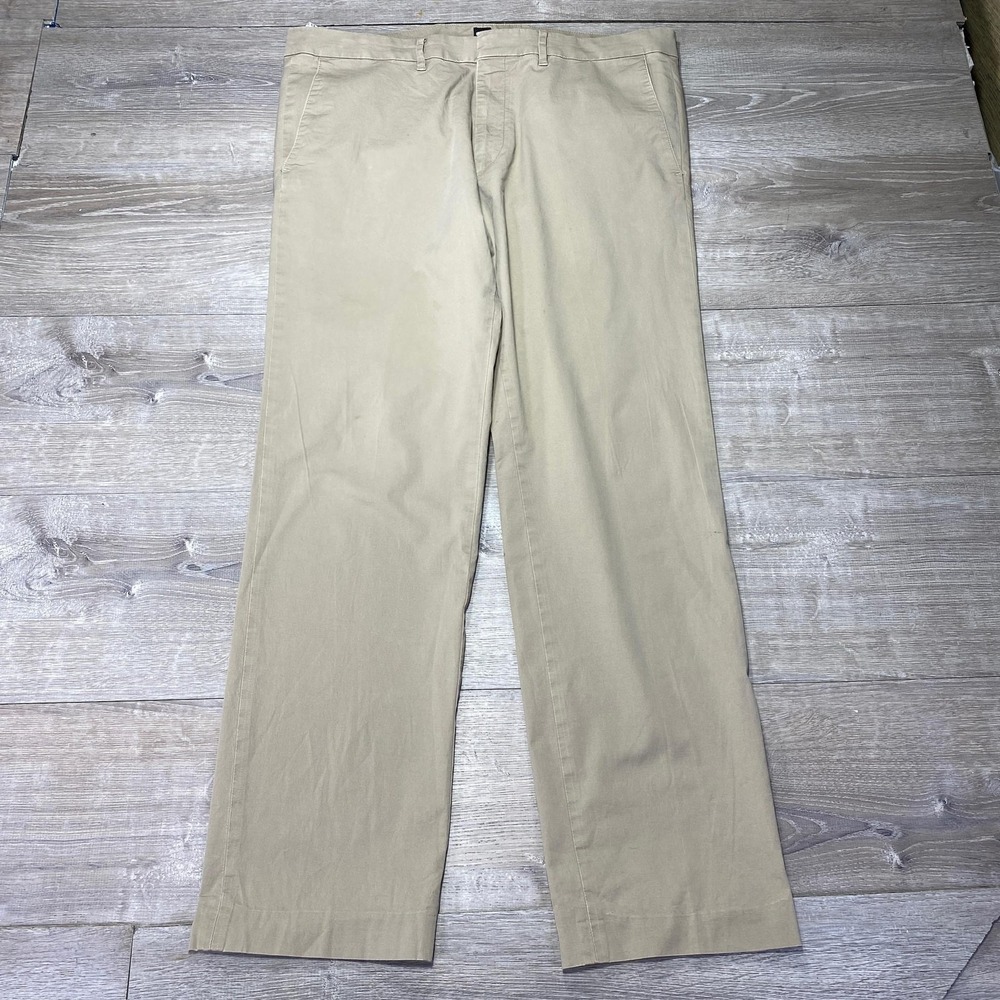 BOSS Hugo Boss Chino Pants‎ Mens 38R Khaki Cagan Flat Front Dress Casual Classic